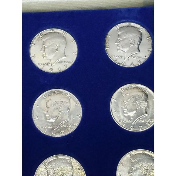 John F. Kennedy Uncirculated Half Dollars 1964 - 1984 Set in velvet case - Picture 15 of 16
